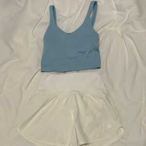 Gilly Hicks White Active Shorts (built in mesh shorts) and top women’s size XS